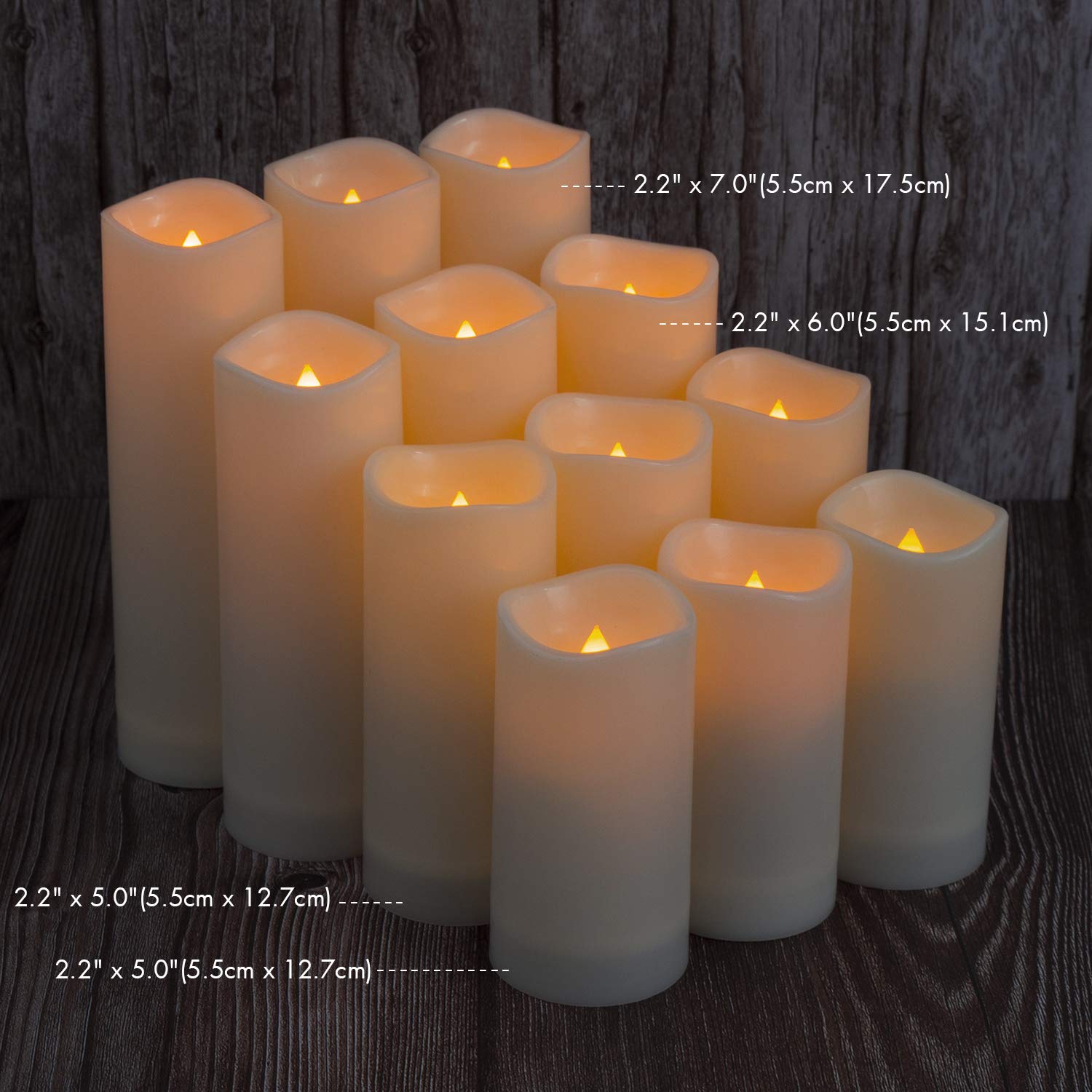 Aignis Flameless Led Candles Battery Operated With 10 Key Remote And Timer, Outdoor Indoor Waterproof For Home/Birthday/Wedding/
