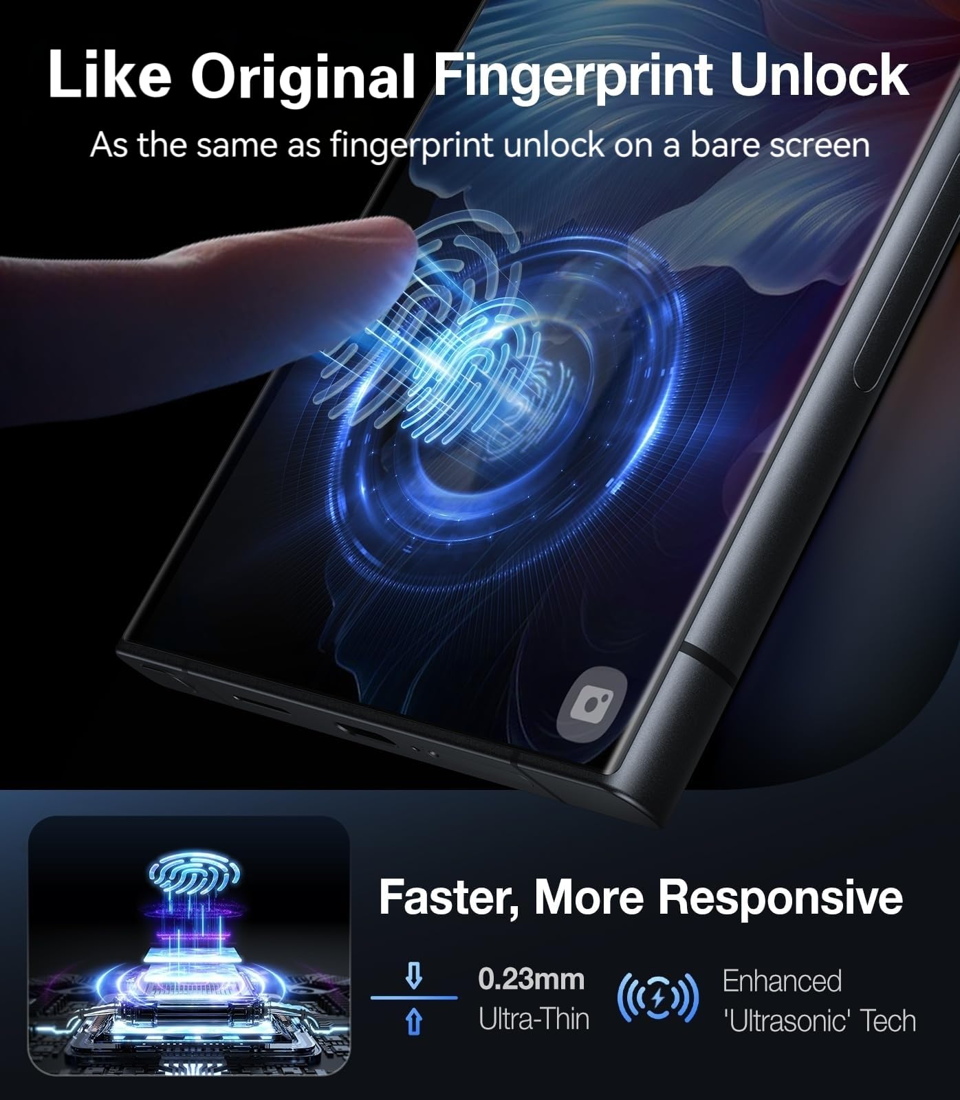 Ultraglass Unbreak Top 9H+ Glass For Samsung Galaxy S24 Ultra Screen Protector [Military Grade Shatterproof & Longest Durable] S