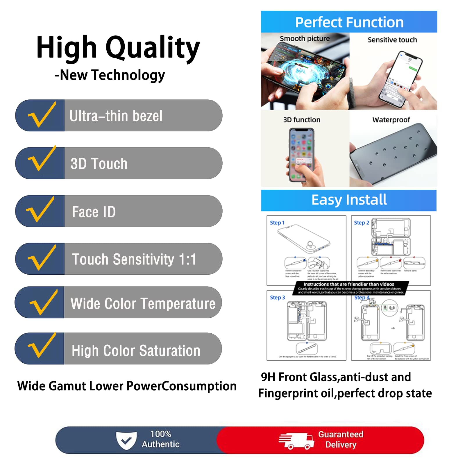 Simdog For Iphone Xr Lcd Screen Replacement 6.1 Inch(Model A1984, A2105, A2106, A2108) Display Digitizer Assembly Touch Screen,W