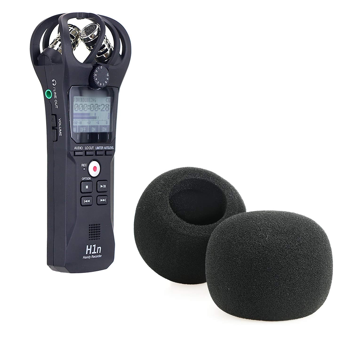 Sunmon Windscreen Foam For Zoom H1N & H1 Recorder, Windshield Pop Filter Fits Zoom H1N Handy Portable Recorder (2 Pcs)