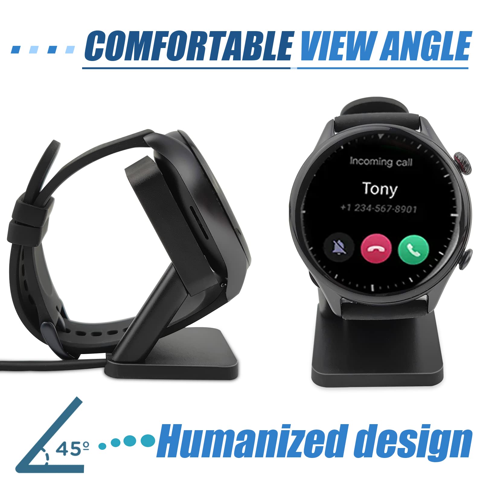 Charger Stand Compatible With Amazfit Gtr 2, Gtr 2E, Gts 2 Mini, Gts 2E, Pop Pro, Zepp E, Zepp Z,T Rex Pro,Usb Charger Cable Fit