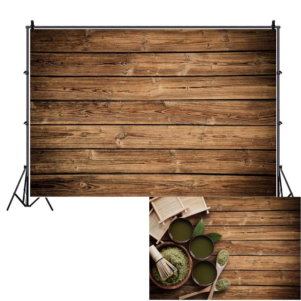 Ofila Wood Backdrop For Photography 7X5Ft Vinyl Brown Wood Backdrop Rustic Wooden Wall Backdrop Country Wood Photo Backdrop Birt