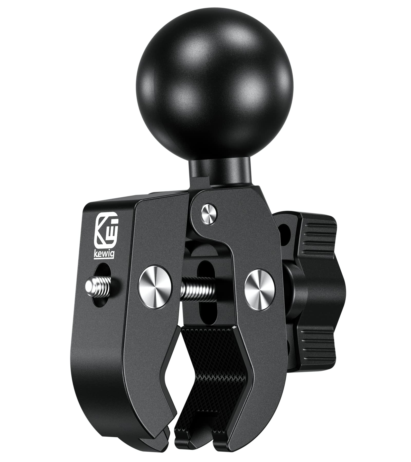 Brcovan Aluminum Alloy Handlebar Clamp Mount Base With 1.5'' Tpu Ball For Rails 0.5'' To 1.75'' In Diameter, Compatible With Ram Mounts C Size 1.5 Inch Ball Double Socket Arm