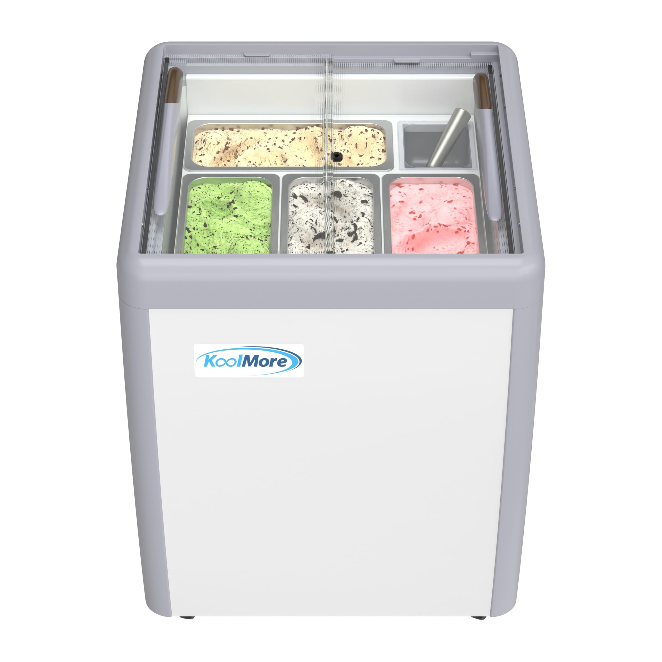 KoolMore 26 in. 5-Pan Gelato Dipping Cabinet Display Freezer with Sliding Glass Door, 6 cu. ft. ETL Listed (KM-GDC-26SD)