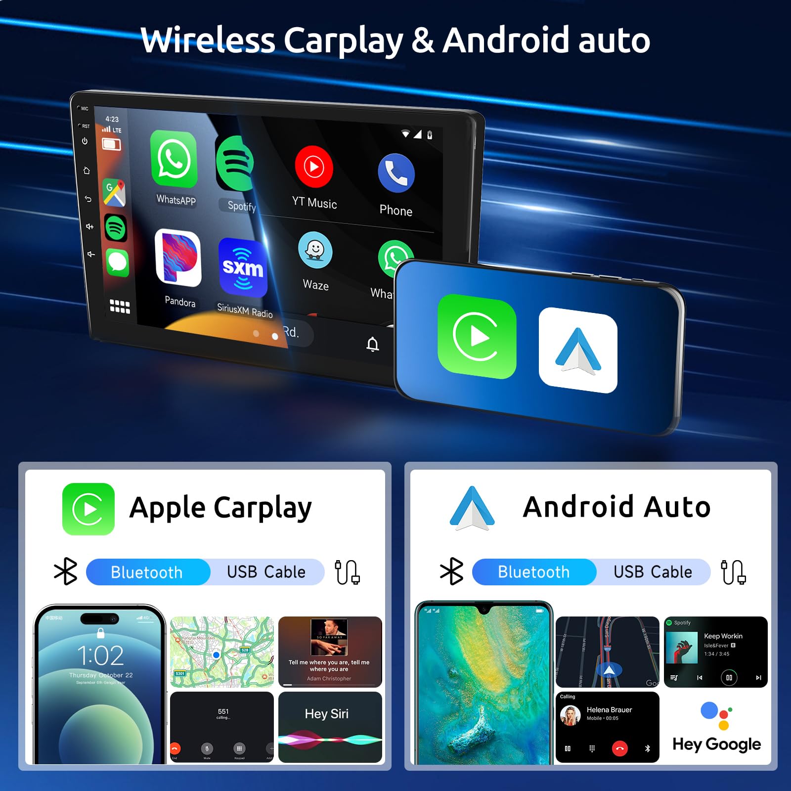 Android Car Stereo For Ford Escape 2007 2012/Mazda Tribute 2007 2012 With Apple Carplay, Rimoody 9 Inch Touch Screen Car Radio W