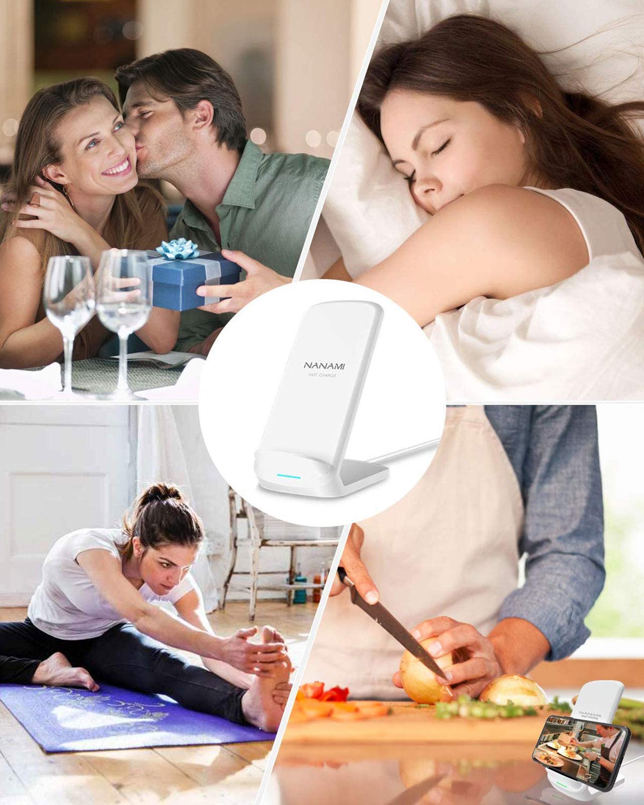 Nanami Upgraded Fast Wireless Charger, Qi Certified Wireless Charging Stand For Iphone 16/16 Plus/16 Pro/16 Pro Max/15/14/13/12/