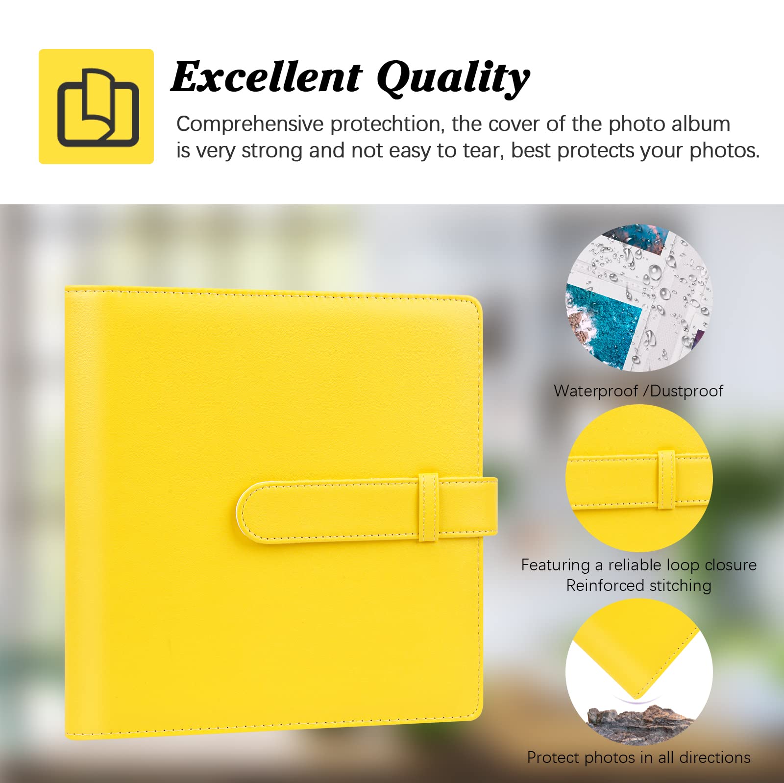 256 Photos Album For Fujifilm Instax Mini Camera/Polaroid 2�X3� Pictures, 2X3 Photo Album Book For Fujifilm Instax Mini 11 12 Evo 9 90 70 40 8 Instant Camera,Yellow