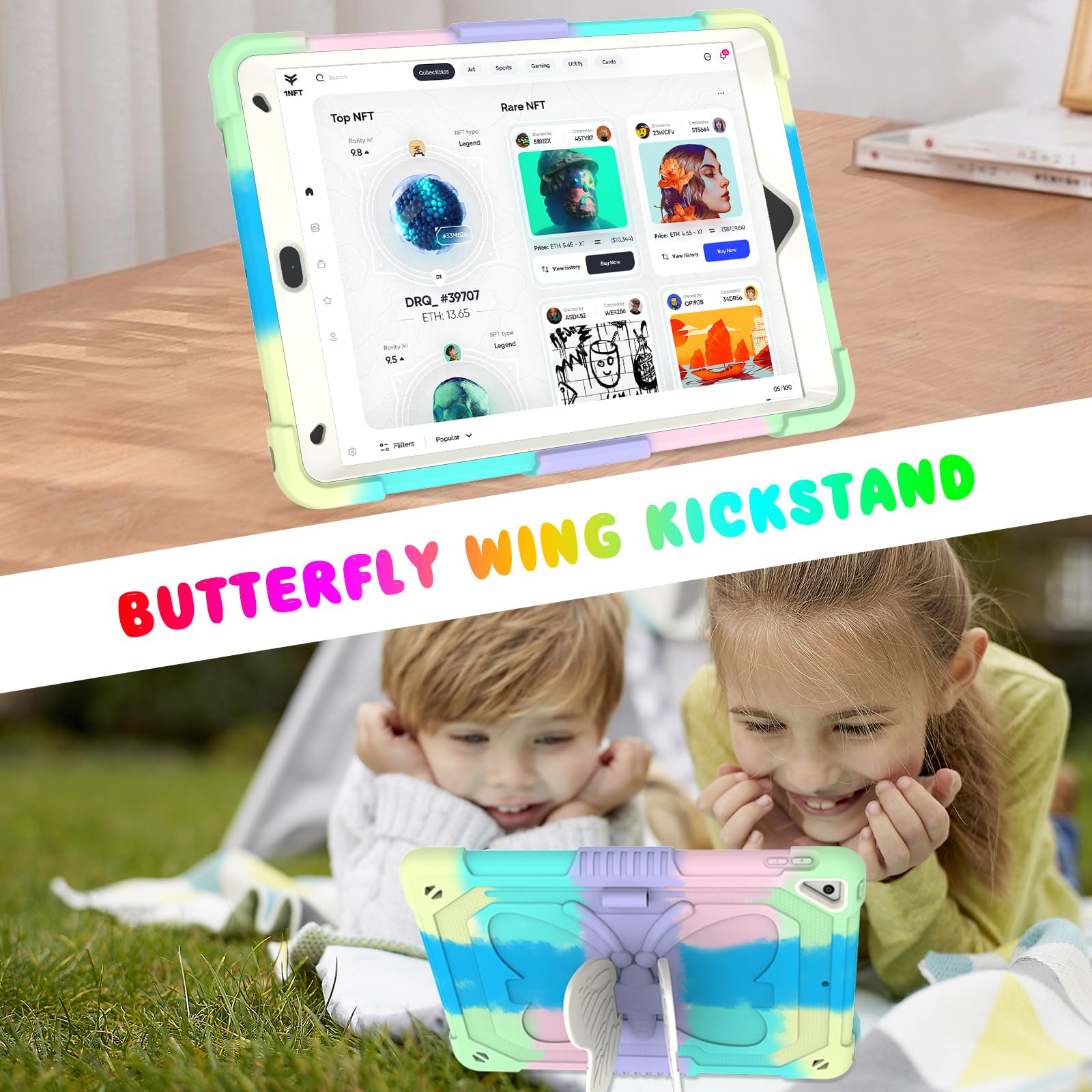 Blosomeet Kids Case For Ipad 10.2 Inch 2021 With Tempered Glass Screen Protector,Ipad 9Th/8Th/7Th Generation Case With Stand Pen