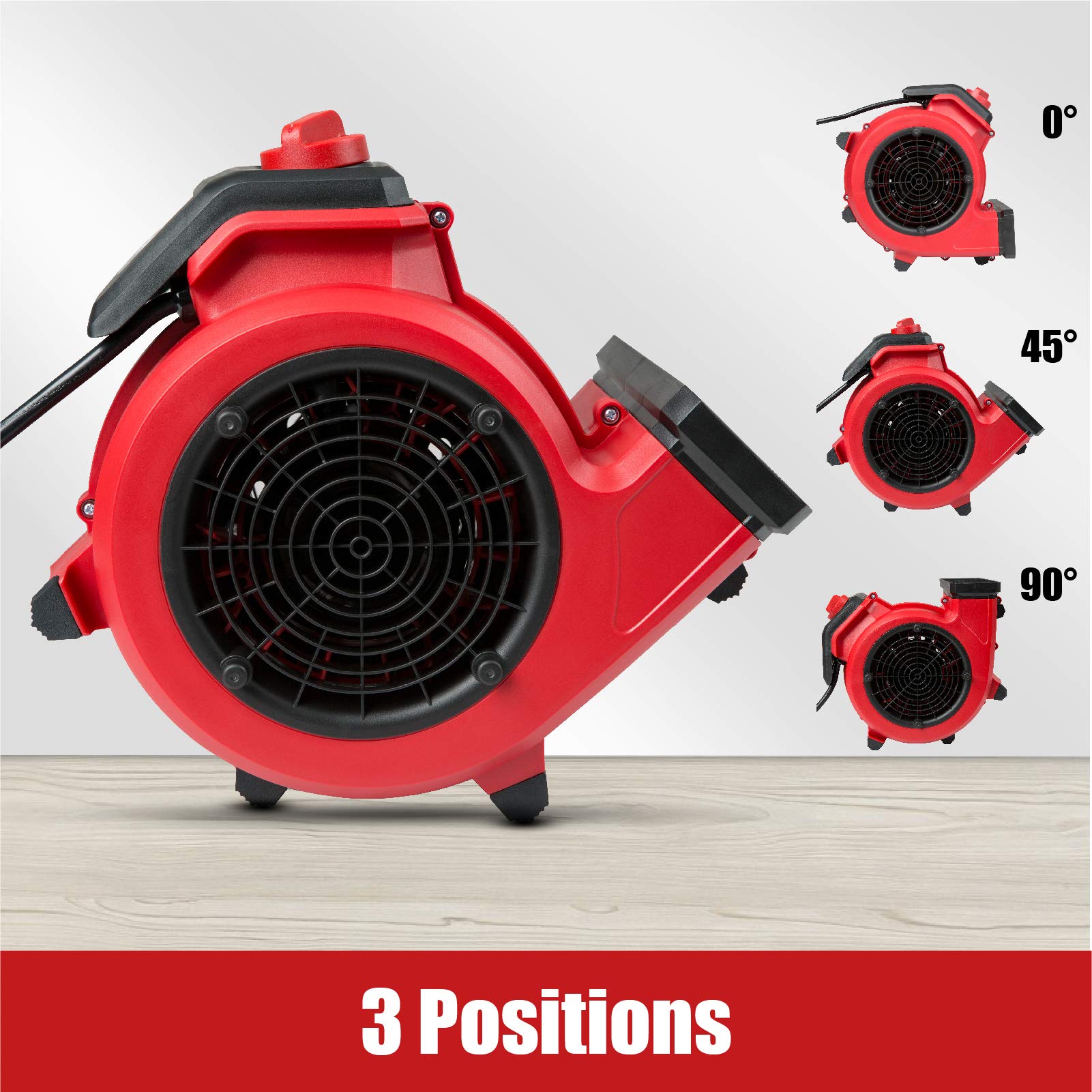 Vacmaster Red Edition Am201 1101 550 Cfm Portable Air Mover Floor And Carpet Dryer For Drying And Cooling