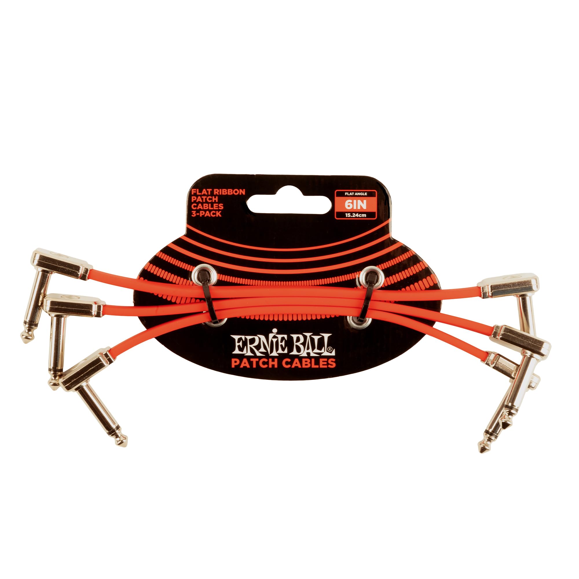 Ernie Ball 6 Inch Flat Ribbon Patch Cable 3 Pack   Red