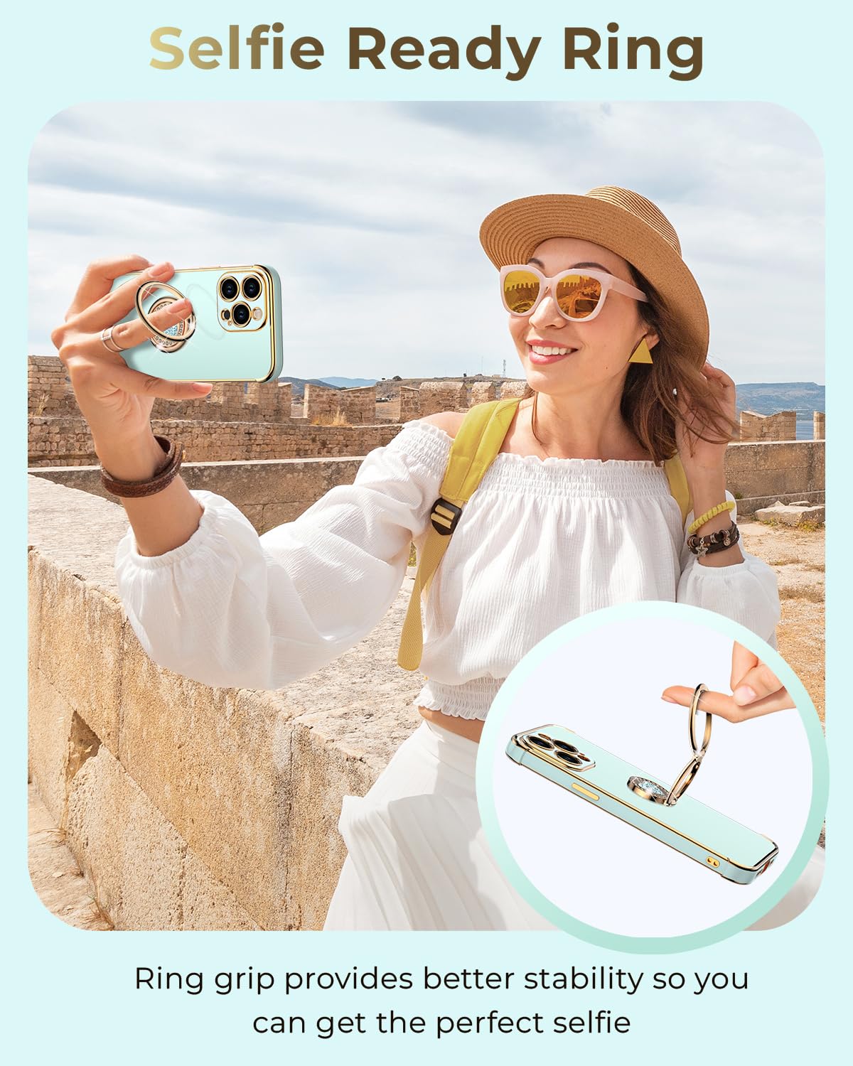Xyz For Iphone 12 Pro Max Case With Stand, Phone Case With Double Ring Kickstand, Women Girl Cute Love Heart Luxury Bling Protec