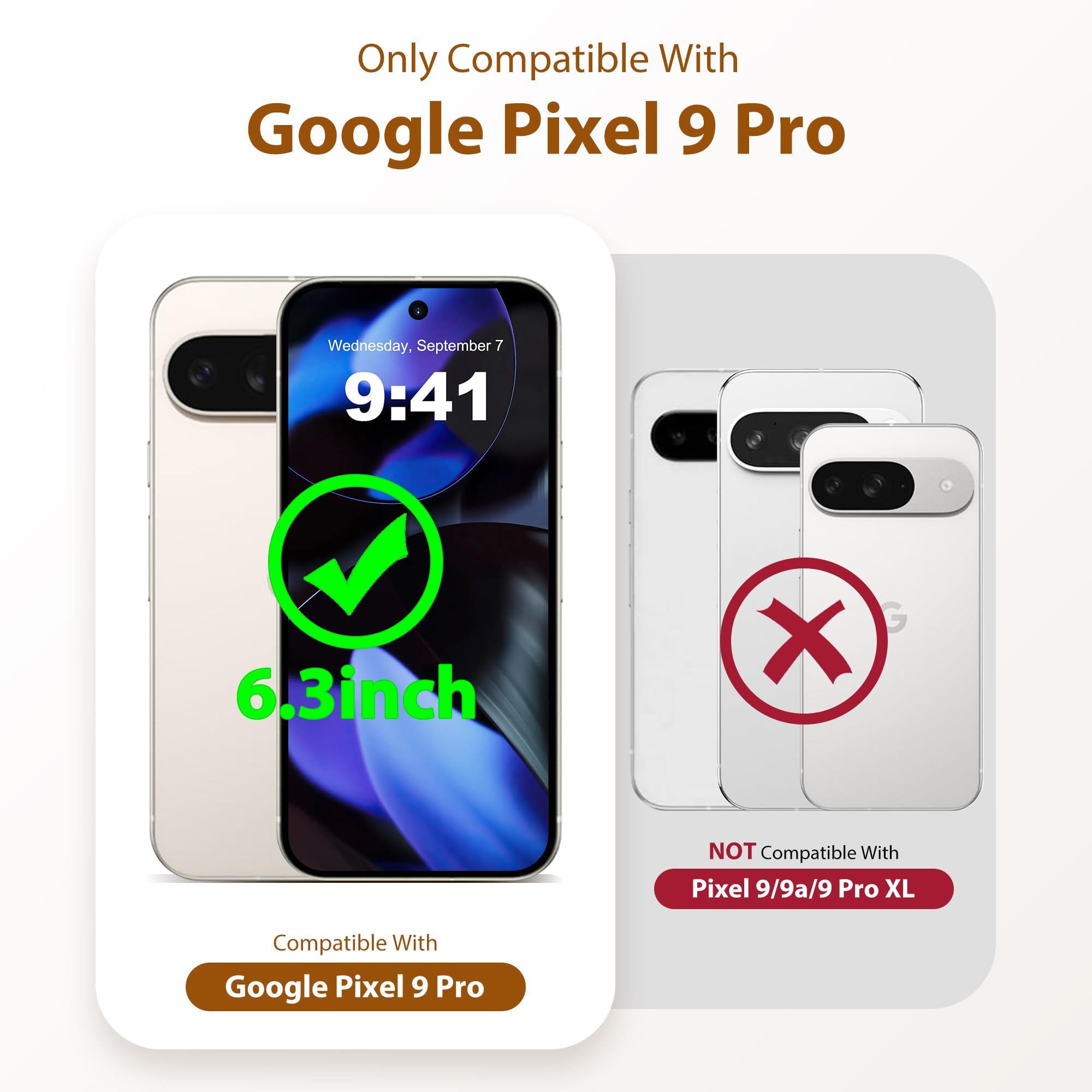 Amoraaqua Compatible With Google Pixel 9 Case With 360 Magnetic Ring Stand [Compatible With Mag-Safe ] Shockproof Translucent Ph