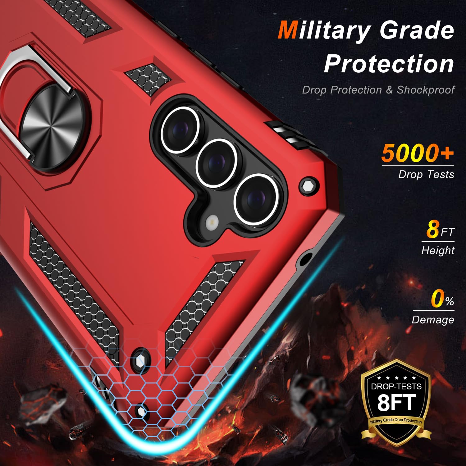 Lumarke For Galaxy A54 Case With Screen Protector,Pass 16Ft. Drop Tested Military Grade Protective Phone Cover With Magnetic Rin