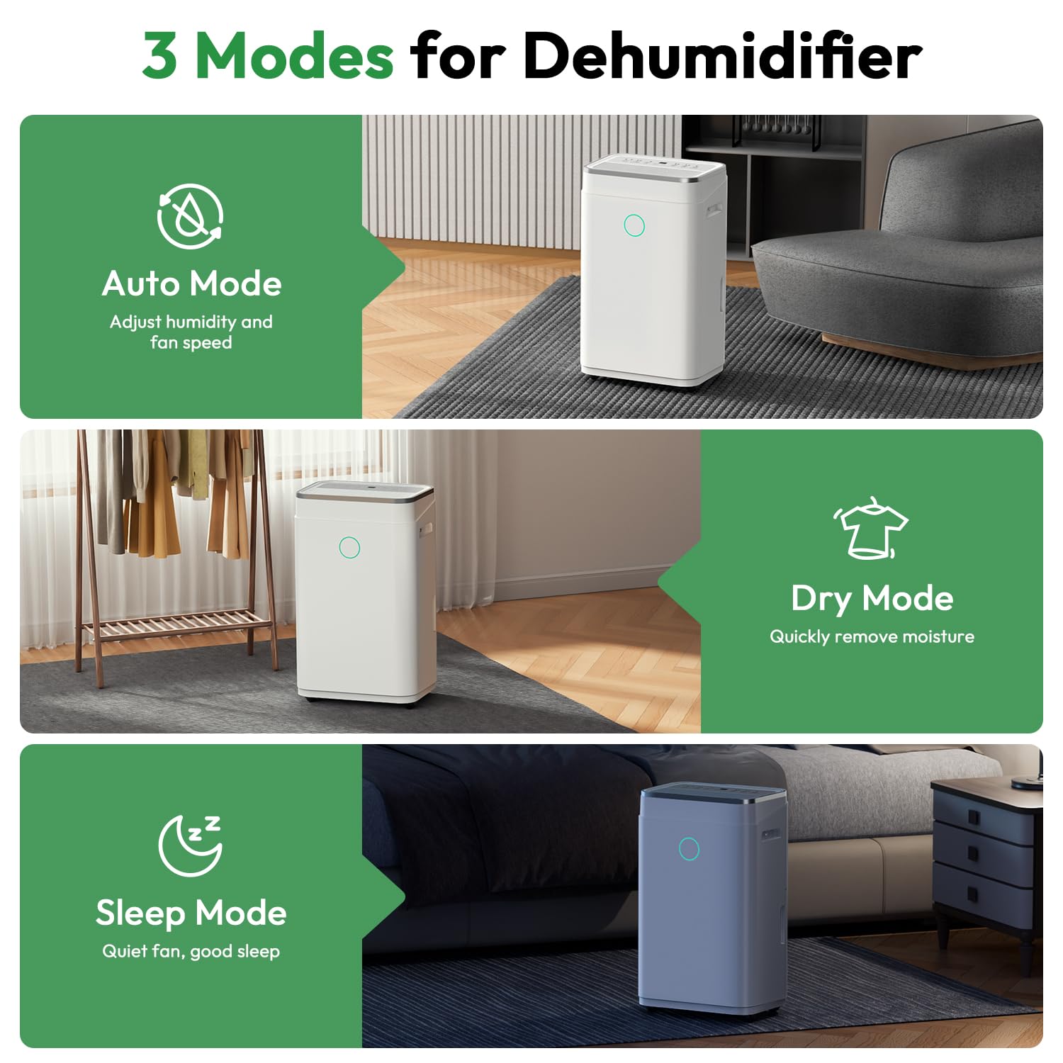 Humilabs Dehumidifier For Basement 1.7 Gallon Tank, 50 Pint 4500 Sq.Ft Home Dehumidifiers With Drain Hose,Quiet Sleep Mode, Auto