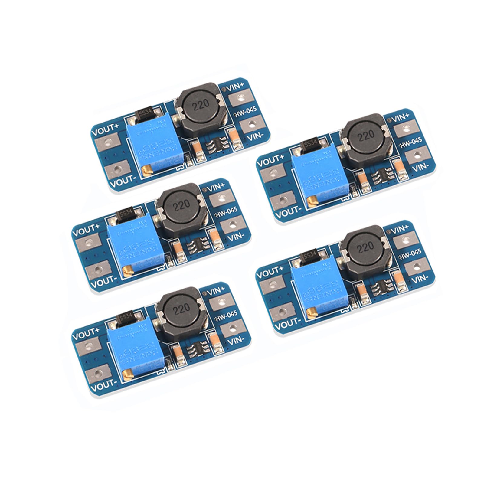 5Pcs Mt3608 Dc Dc Step Up Boost Power Converter 2A Module Adjustable Step Up Voltage Regulator Board 2 24V To 5V 28V Output