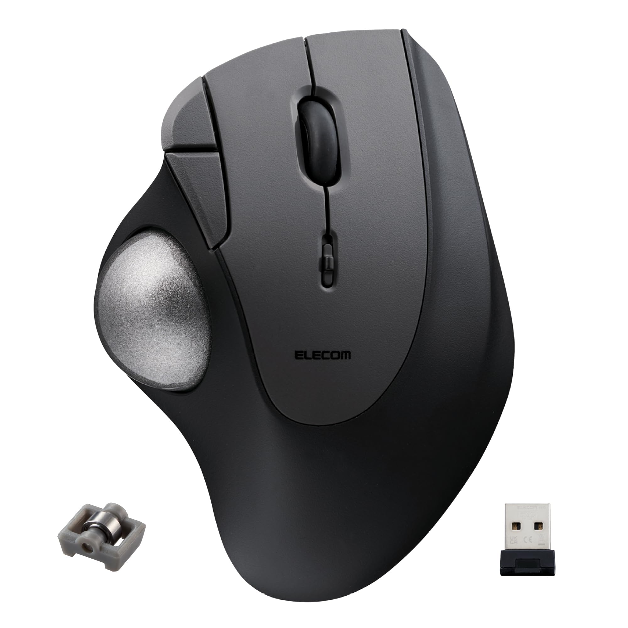 Elecom Ergonomic Comfort Design Trackball Ist Wireless 2.4Ghz Connect, Super Smooth Tracking With Roller Ball Bearing, 36Mm Ball, Thumb Control, Compatible For Windows, Pc, And Mac Black (M It11Drbk)