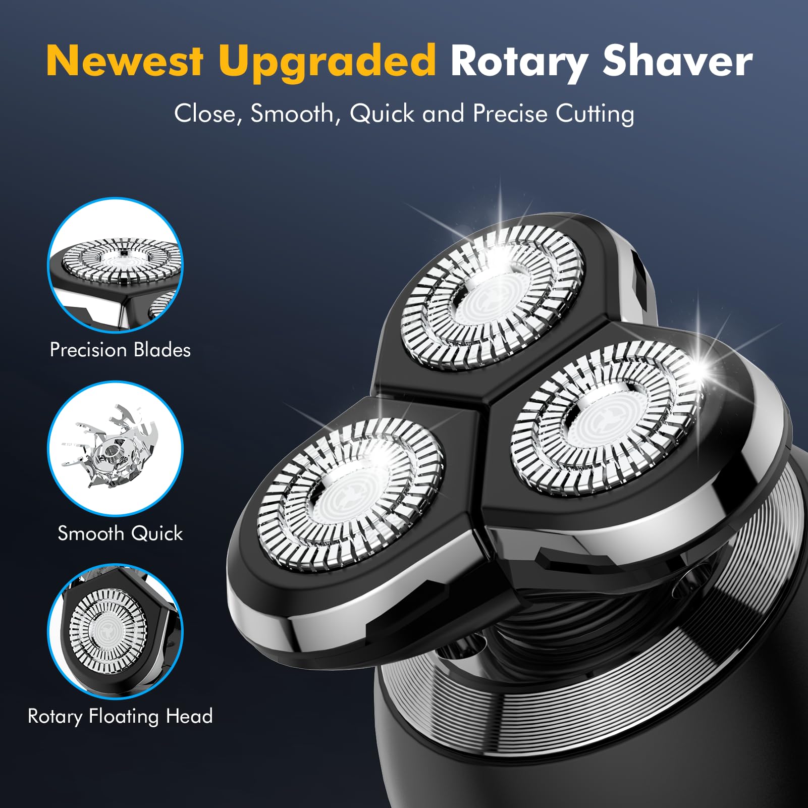 Etentous Electric Razor For Men, 2025 Upgrade Electric Shavers For Men, Cordless Rechargeable Shaver For Men, Wet/Dry Mens Shave