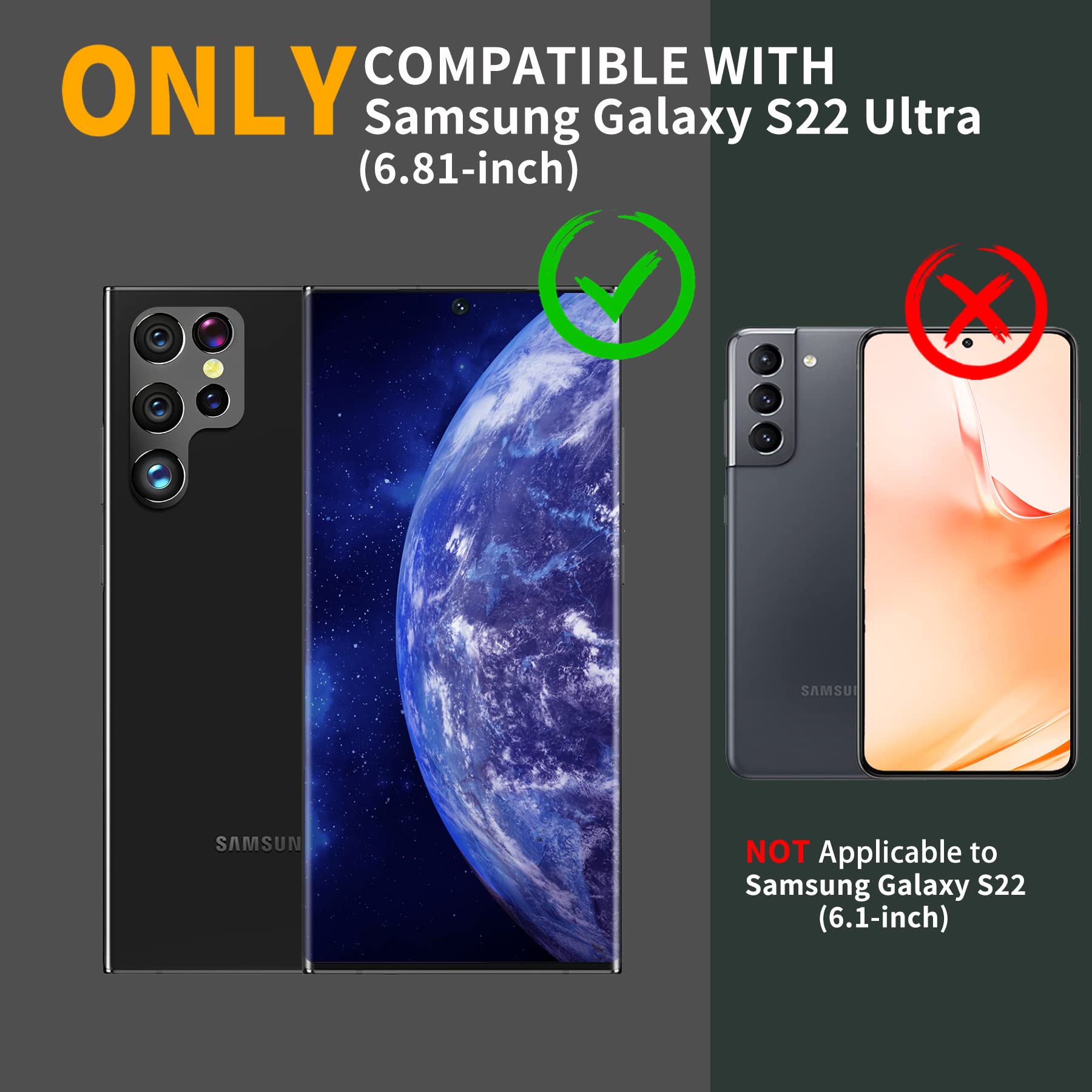 Duopal For Samsung Galaxy S22 Ultra 5G Case (Only   Does Not Fit Non Plus Or Plus), Military Grade Protection Shockproof Case Bu