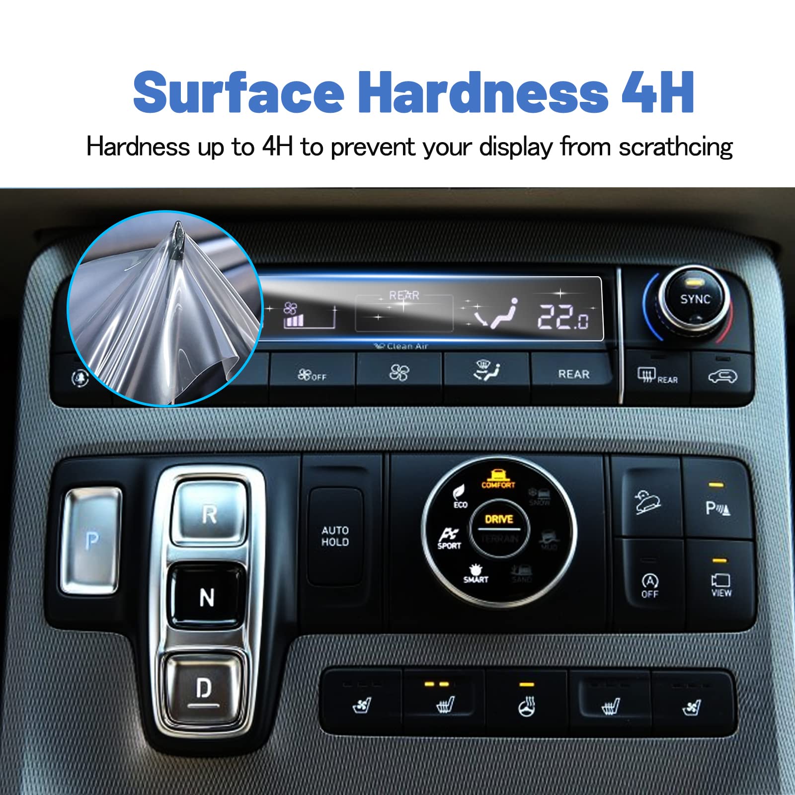 Shaohao 2022 Palisade Screen Protector For 2020 2021 2022 Hyundai Palisade Ac Panel Screen Protector, 2022 Palisade Center Air Conditioner Display Screen Protector Hd Clear Plastic Protective Film For 2022 Hyundai Palisade