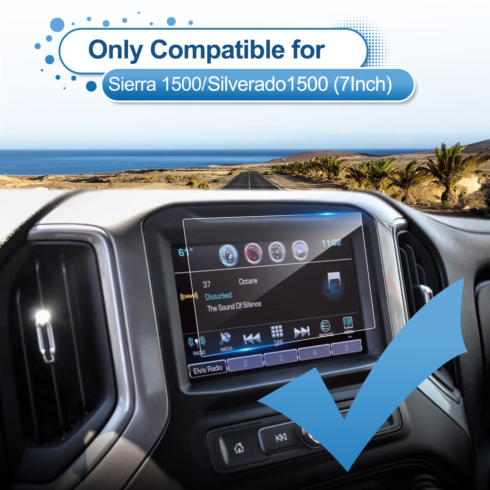 Coleya 2022 2023 2024 Sierra 1500/2500Hd/3500Hd Screen Protector For Gmc Sierra (Pro) 7 Inch Touch Screen, For 2014 2021 Gmc Sie