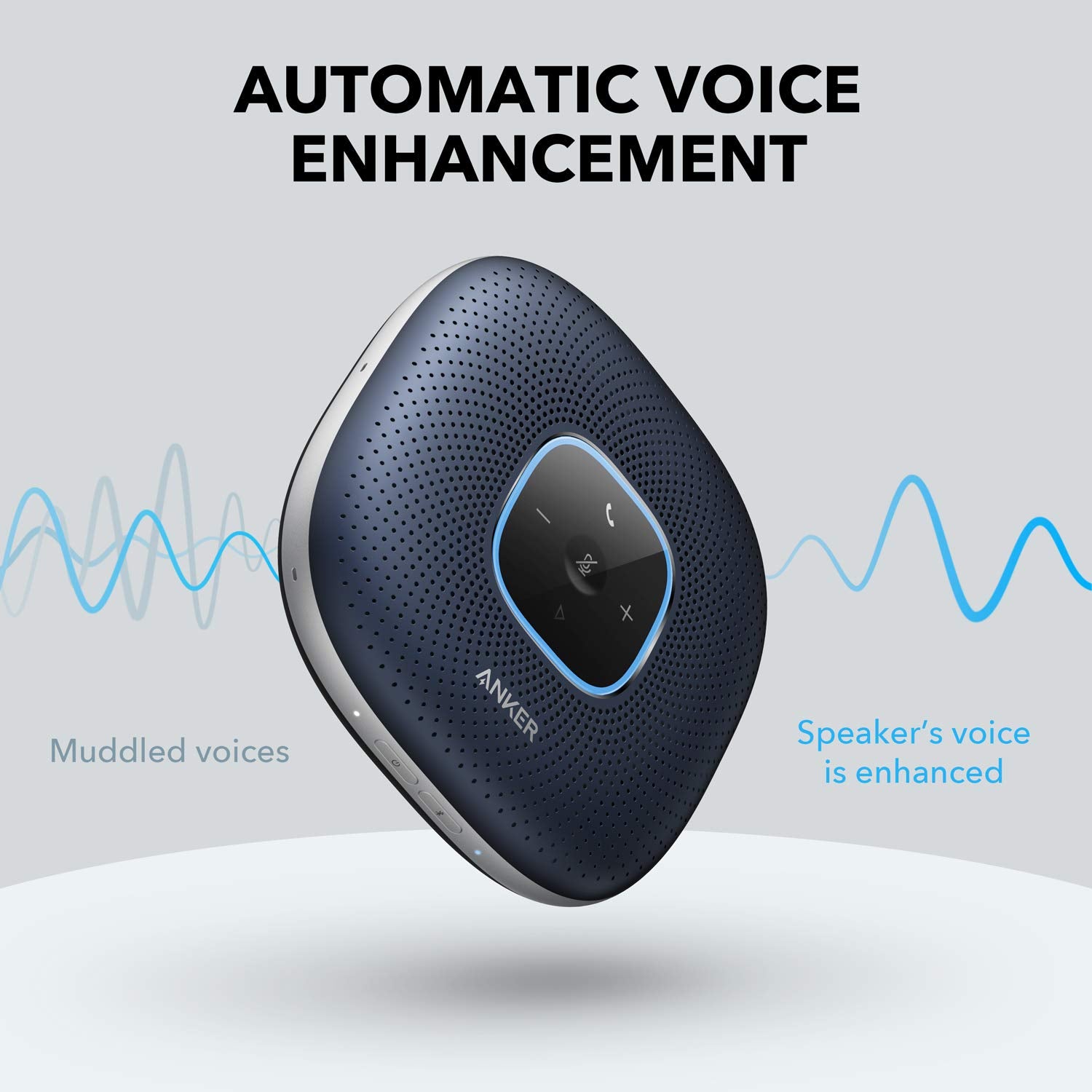 Anker Powerconf Bluetooth Speakerphone, Enhanced Voice Pickup, 6 Mics, Bluetooth 5, 24H Call Time, Zoom Certified, Usb C, Compat