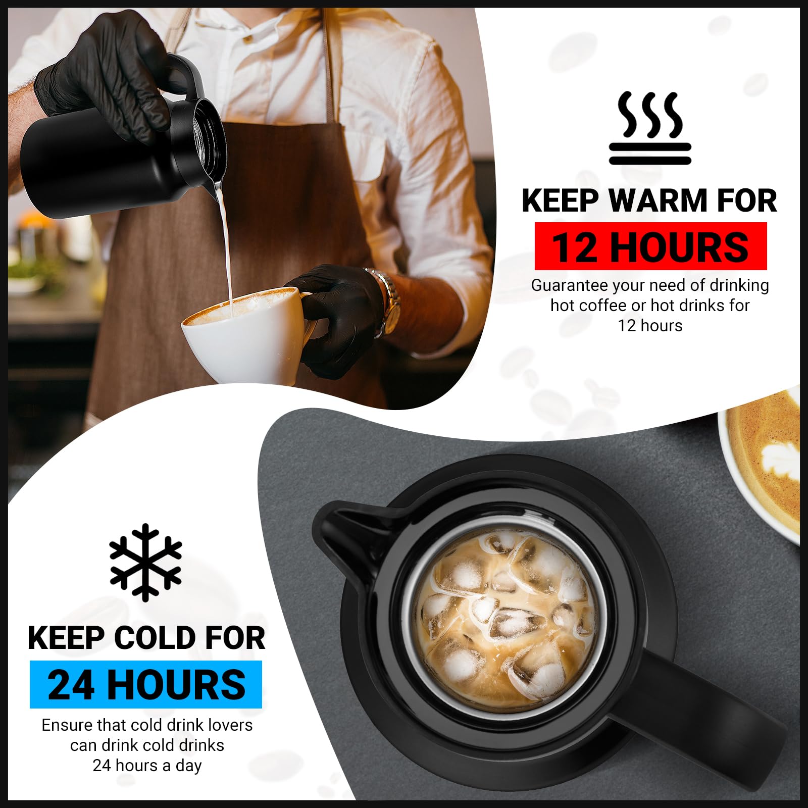 Wyhvand 51Oz Thermal Coffee Carafe For Hot/Cold, Stainless Steel Thermos Carafe For Hot Liquids, Dustproof Insulated Hot Water C