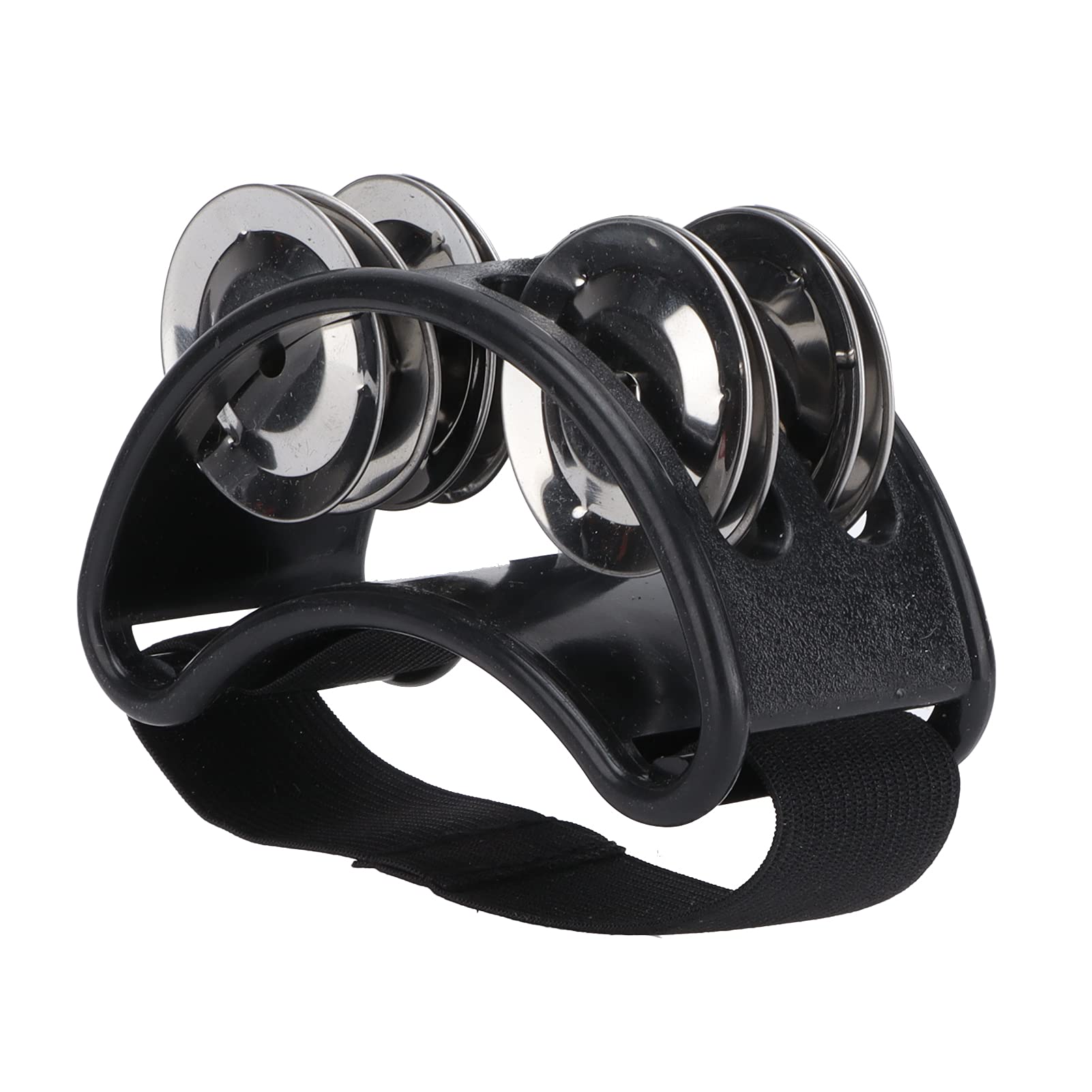 Foot Tambourine, Foot Shaker Percussion Small Size Lightweight for Guitar Drum Accessory Instrument(black)
