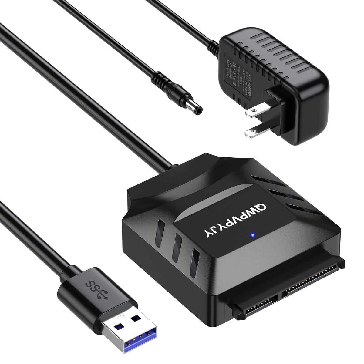 Qwpvpyjy Sata To Usb Adapter, Usb 3.0 Hard Drive To Usb Adapter For 2.5/3.5 Inch Hdd/Ssd, Usb To Sata Adapter, External Hard Dri
