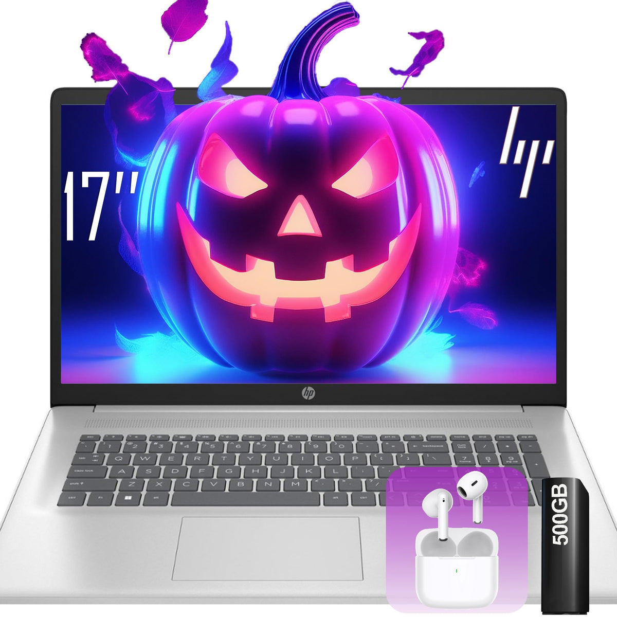 Hp 17.3'' Laptop With Wireless Earbuds, Full Hd Display, 32Gb Ram, 1.5Tb Storage(1Tb Ssd Onboard+ 500Gb External Drive), Intel 6
