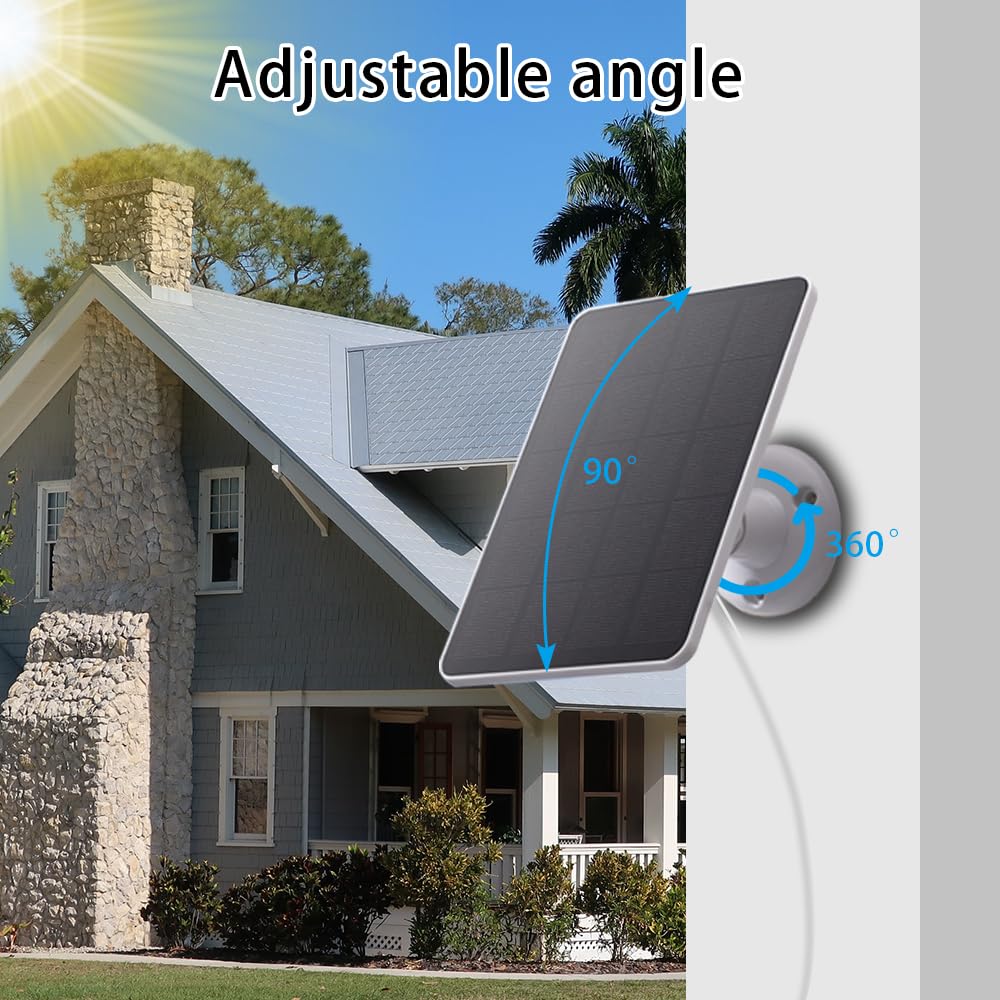 Oyocam Solar Panel Compatible With Wyze Battery Cam Pro Camera, Wireless Security Camera Outdoor 4W Solar Panel With 10Ft Micro