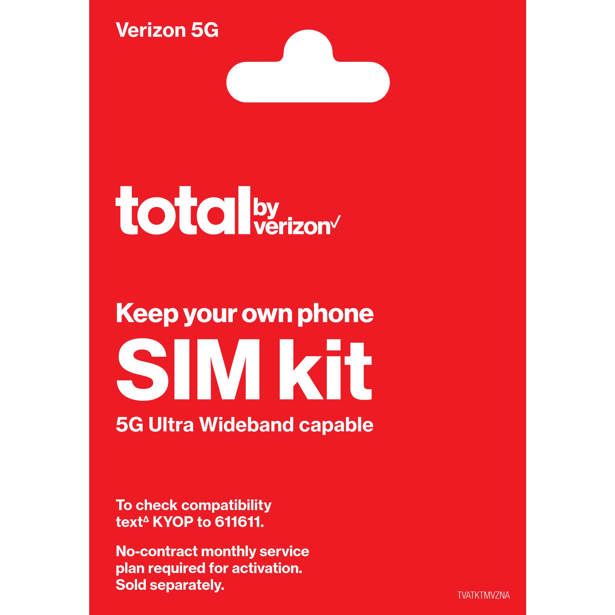 Total By Verizon Byop Sim Kit, No Airtime  Prepaid.