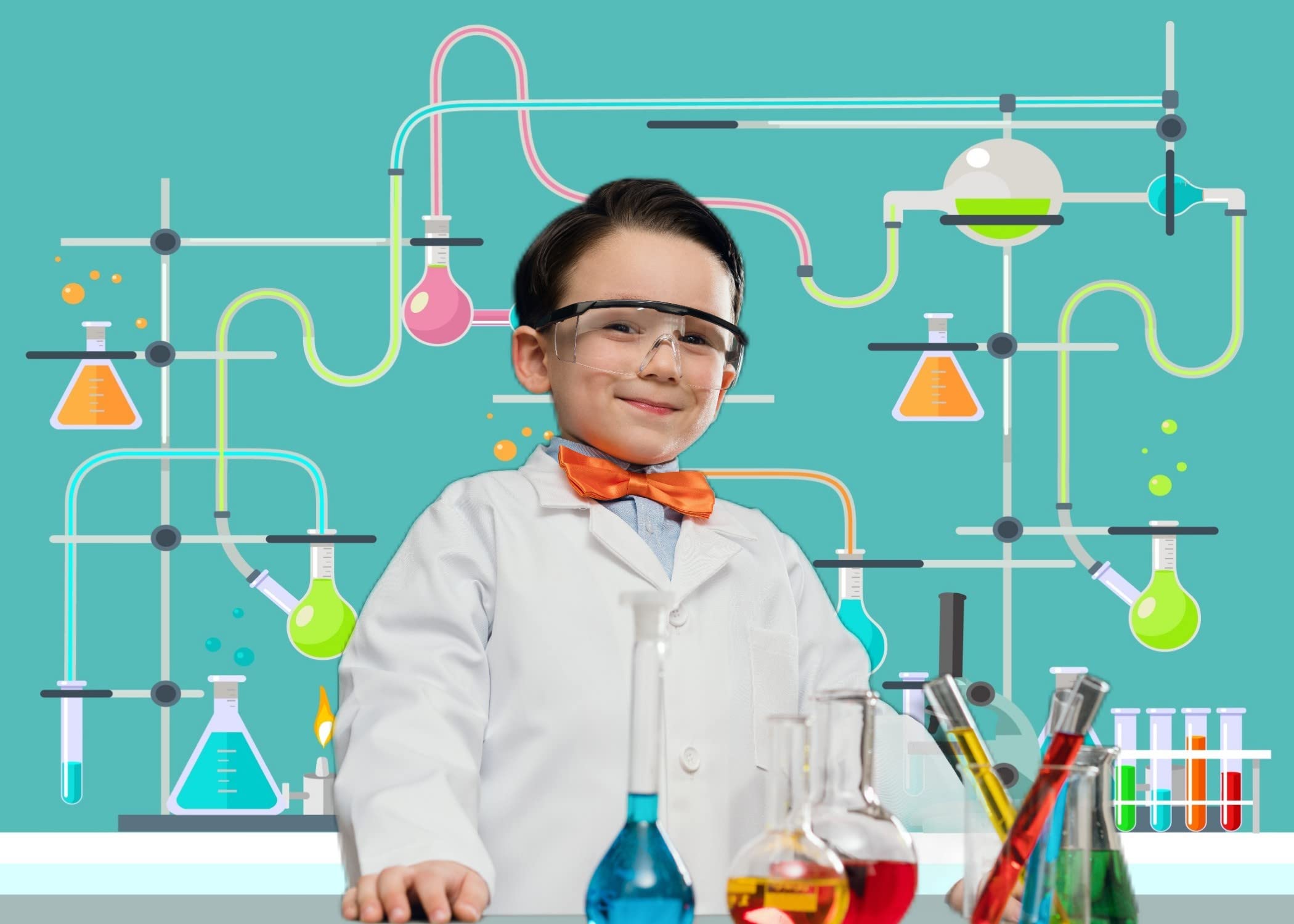 Loccor 5X3Ft Science Fun Backdrop Colorful Beakers Chemical Apparatus ...