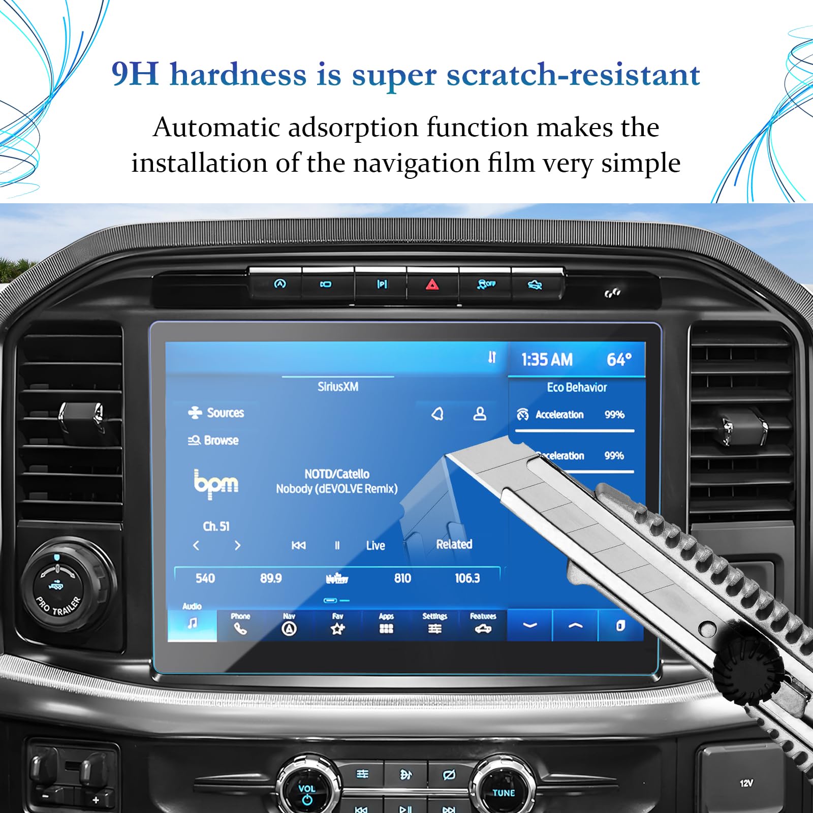 Sktu Screen Protector For 2021 2025 Ford F 150 2022 2024 Ford F 150 Lighting 12 Inch Navigation 2024 F 150 Accessories Tempered Glass Hd Clear