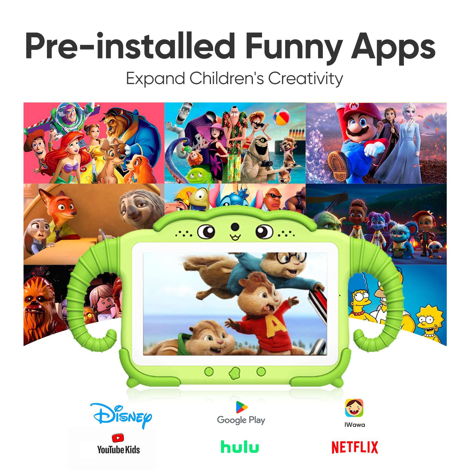 Kids Tablet 7 Inch Toddler Tablet For Kids 32Gb Android Tablets With Bluetooth Wifi Dual Camera Ips Screen Kid Proof Case Kids E