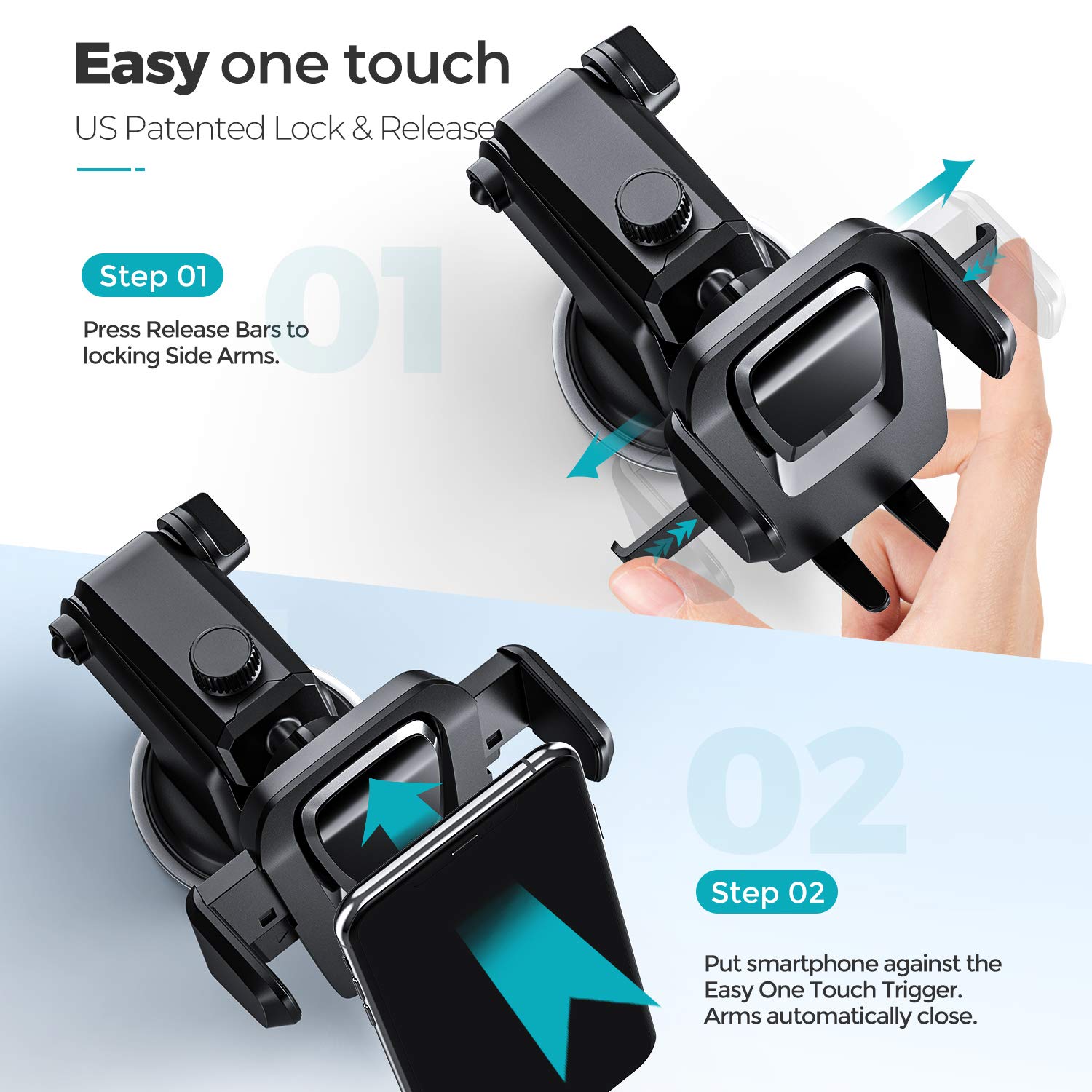 Oribox Car Phone Mount, Dashboard Car Phone Holder, Washable Strong Sticky Gel Pad Fit For All Cell Phones