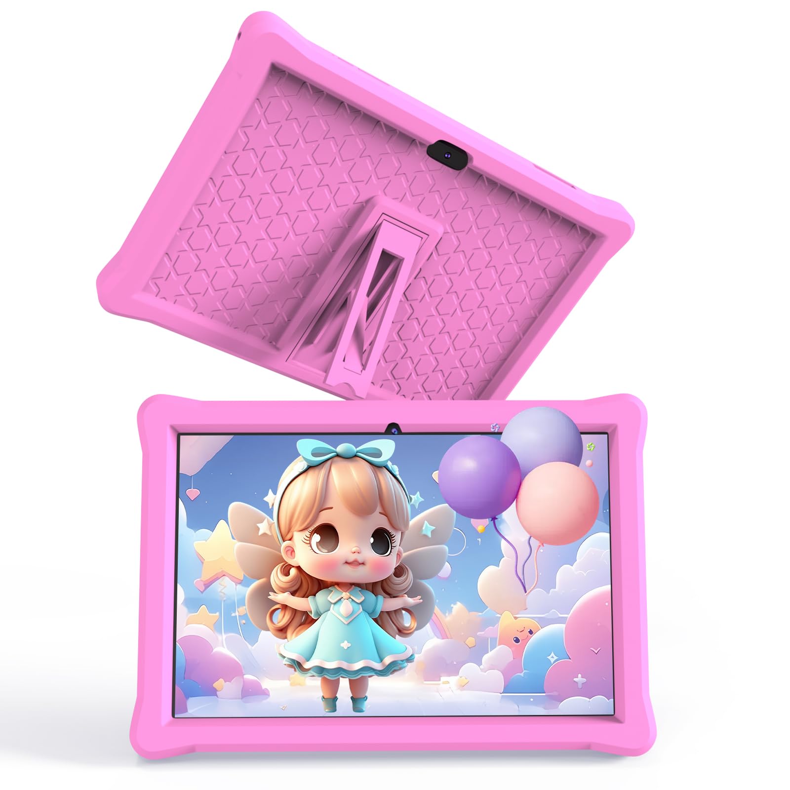 Kids Tablet 10 Inch Android 12 - 4GB RAM 64GB ROM, IPS Touch Screen 1280x800, Iwawa & Parent Control, WiFi Dual Camera, 6000mAh 