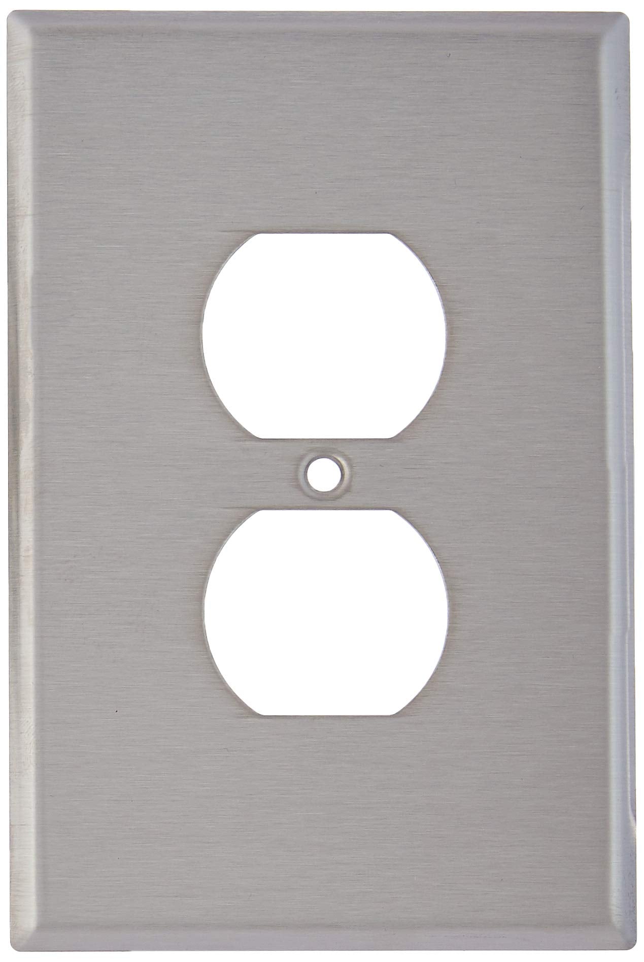 Leviton 84103 40 1 Gang Duplex Device Receptacle Wallplate, Oversized, Device Mount, Stainless Steel, 25 Pack