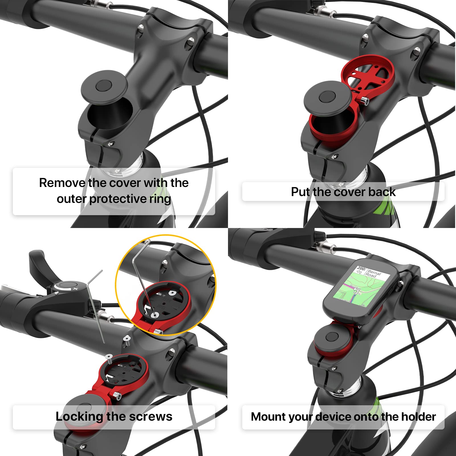 For Garmin Stem Mount - Adjustable Out Front Bike Computer Mount For Wahoo Stem, Road Cycling For Garmin Bike Computer Compatibl