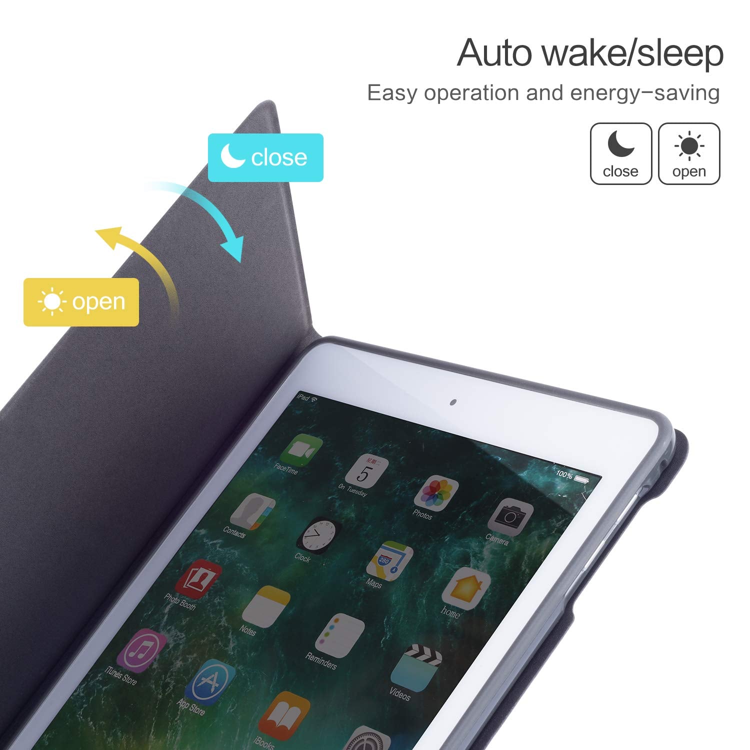 Ipad Air 2 Cover, Gofupa 9.7 Ipad 6Th/ 5Th Generation Cases Premium Leather Folio Case And Multiple Viewing Angles Stand For Ipa