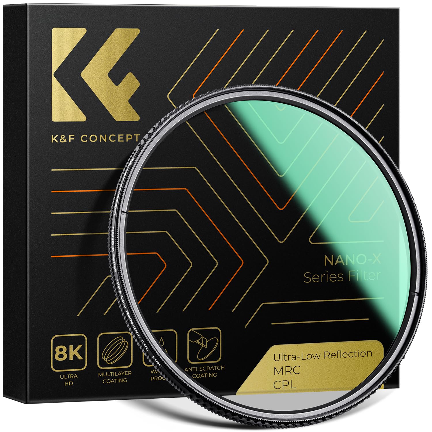 K&F Concept 40.5Mm Ultra Low Reflectivity Circular Polarizers Filter 28 Multi Layer Coatings Ultra Slim High Definition Polarizi