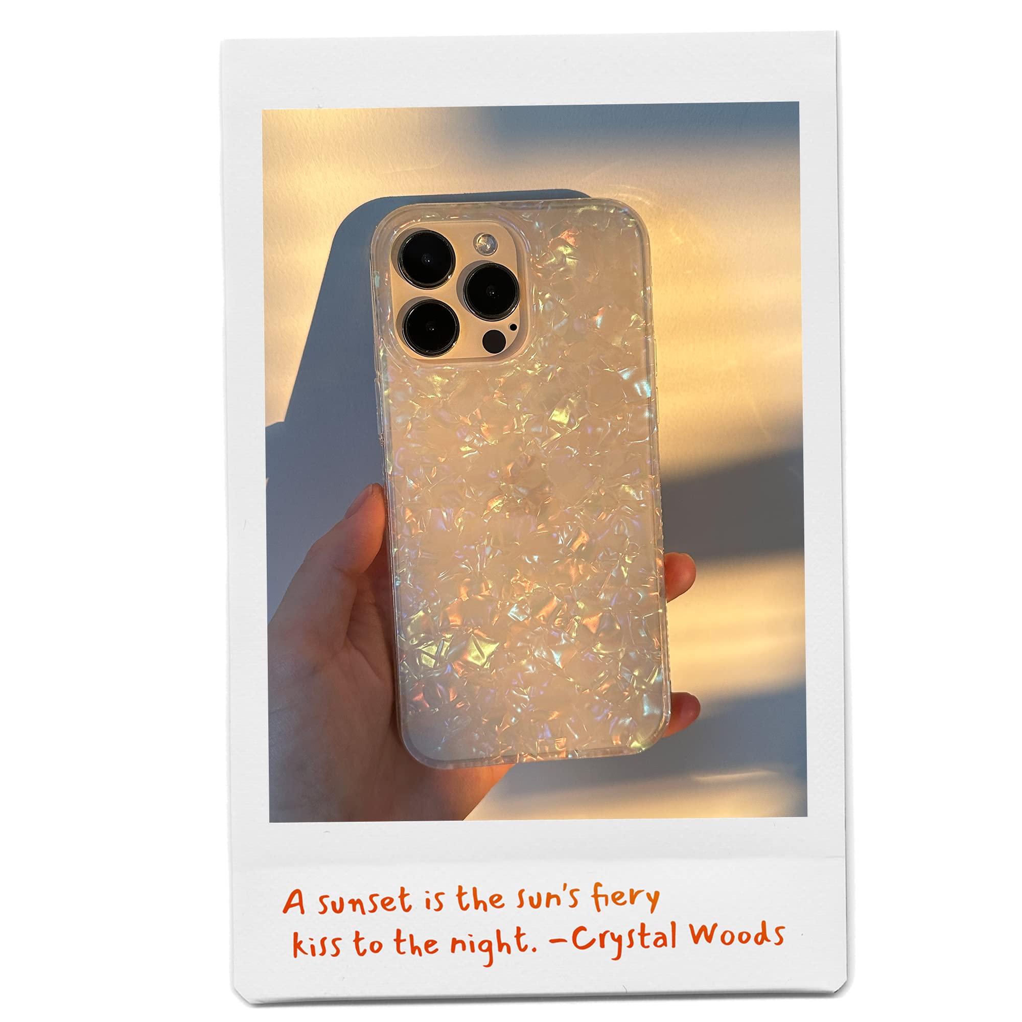 Lonli Hue White Pearl Tort Phone Case For Iphone 14 Pro Max Case | 360 Shock-Absorbent Bumper, Cute, Unique, Aesthetic, Phone Co