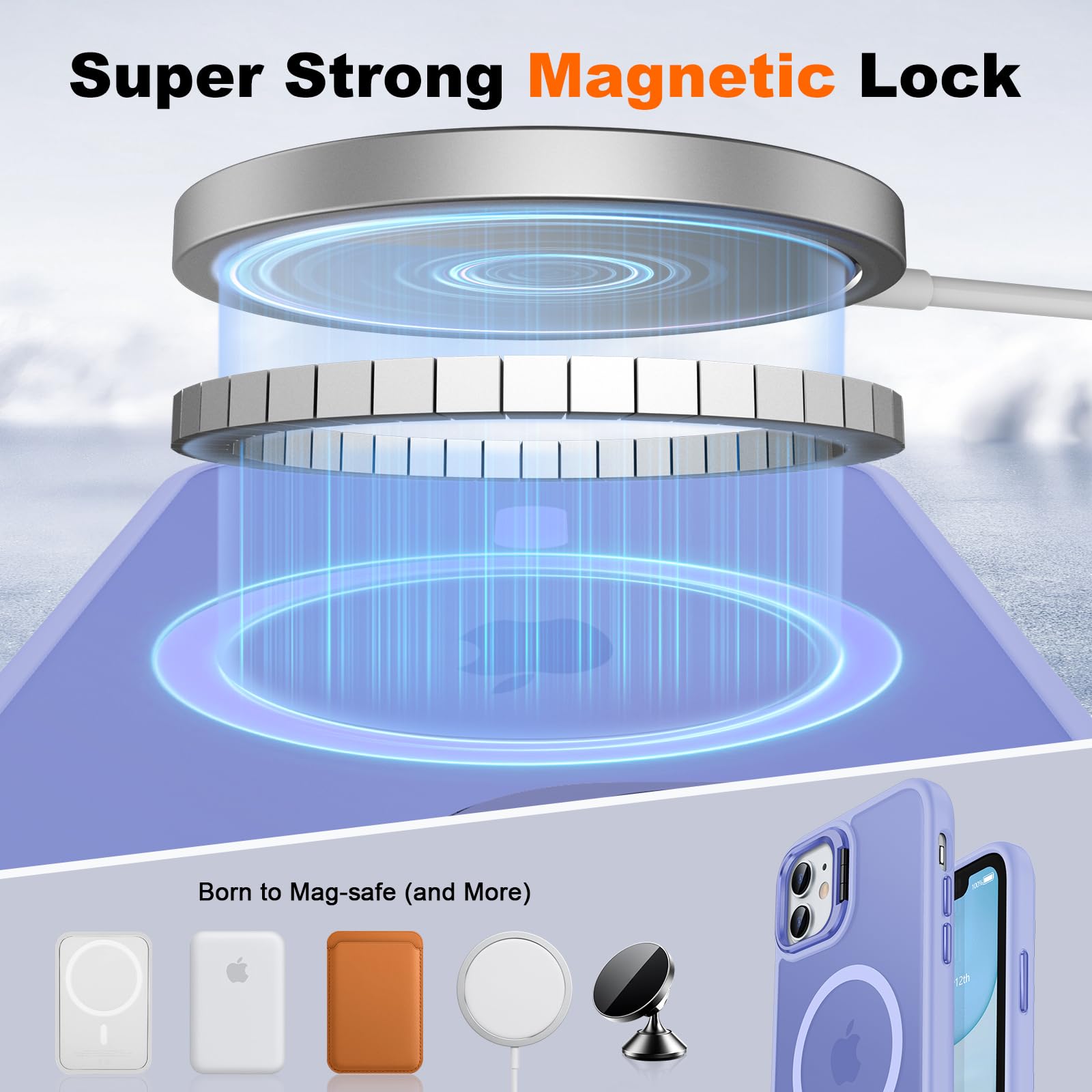 Jame For Iphone 11 Case, Iphone 11 Phone Case With 2 Tempered Glass Screen Protectors, [Compatible With Magsafe], [Military Grad