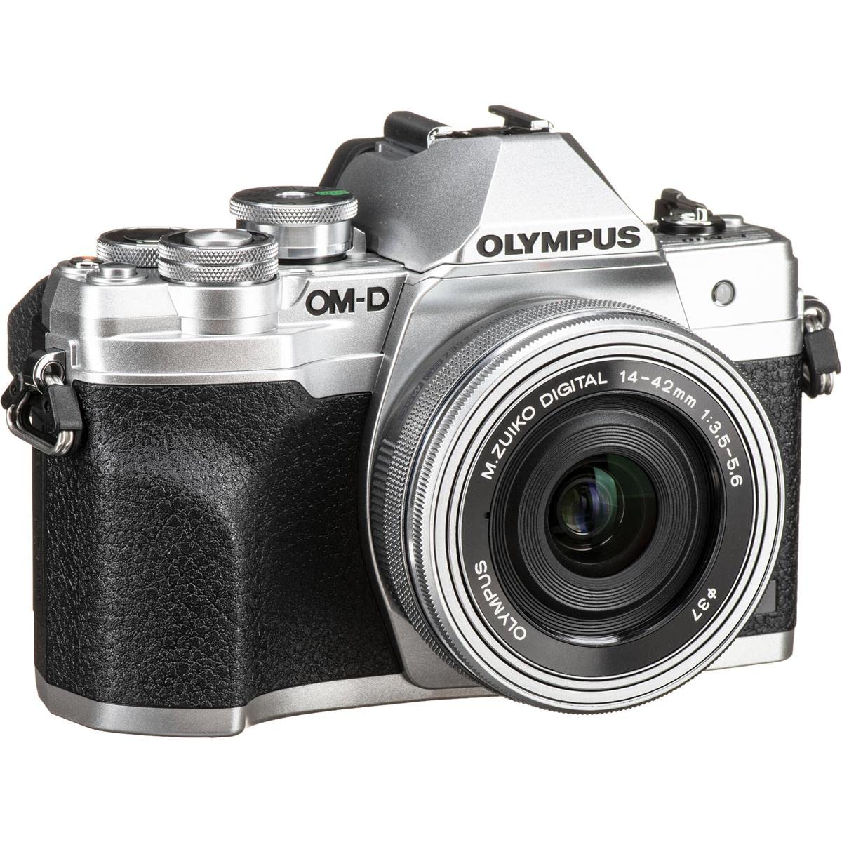 Olympus Om D E M10 Mark Iv Camera With M.Zuiko Digital Ed 14 42Mm F3.5 5.6 Ez Lens, Silver