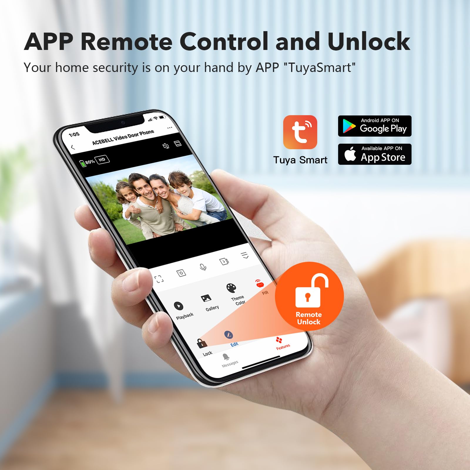 Acebell Wireless Wifi Video Doorbell Intercom System, 1080P Video Doorbell Camera With Monitor Wireless, Video Door Phone With 7