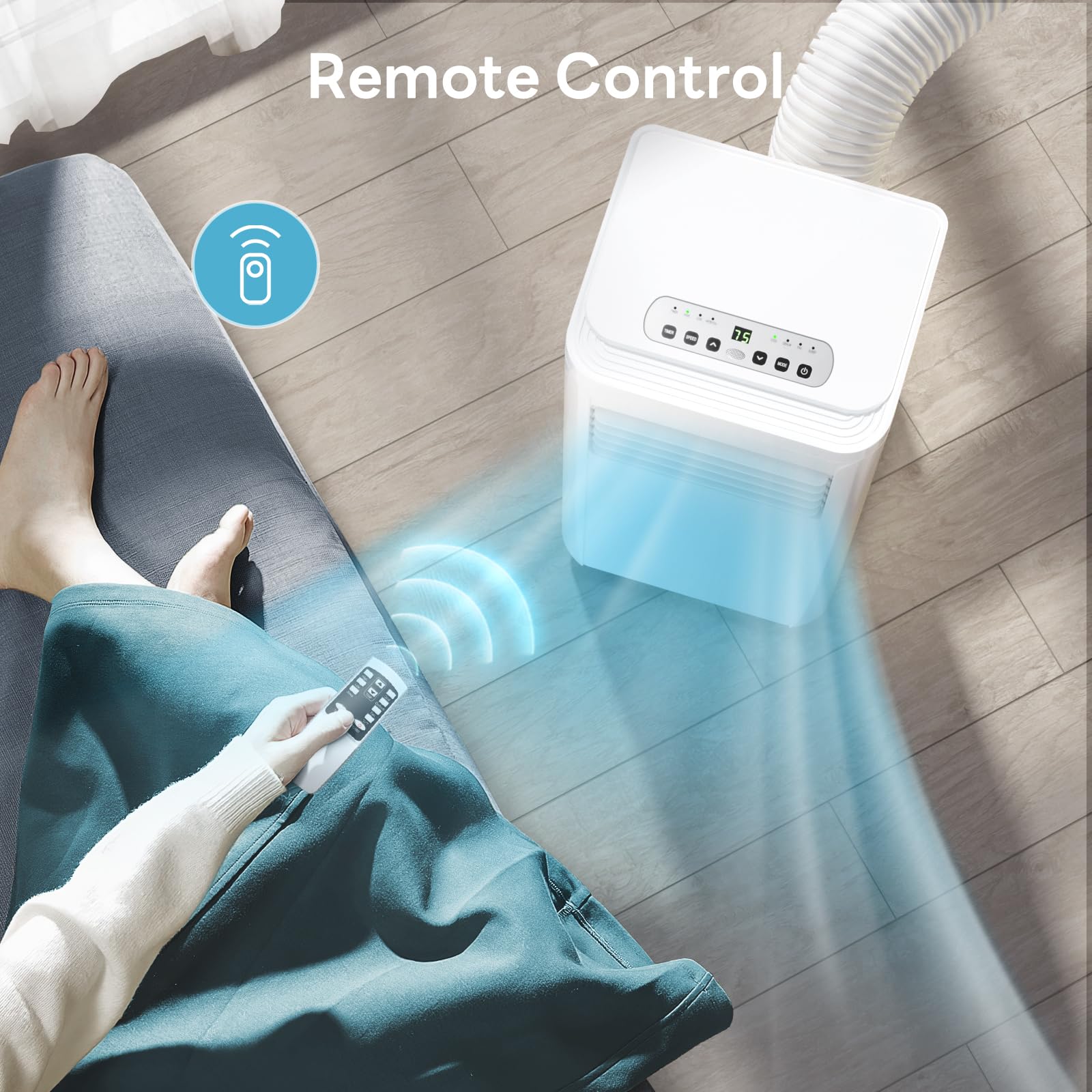 Zafro 10000Btu Portable Air Conditioner - 3-In-1 Cooling, Dehumidifier & Fan, 3 Speed, Remote Control, 24-Hour Timer, Led Displa