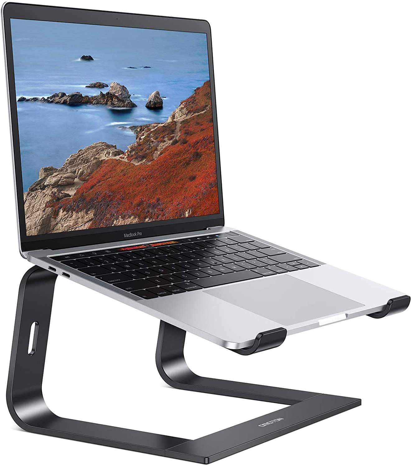 Omoton Laptop Stand, Detachable Laptop Mount, Aluminum Laptop Holder Stand For Desk, Compatible With Macbook Air/Pro, Dell, Hp, Lenovo And All Laptops (11 16 Inch), Black