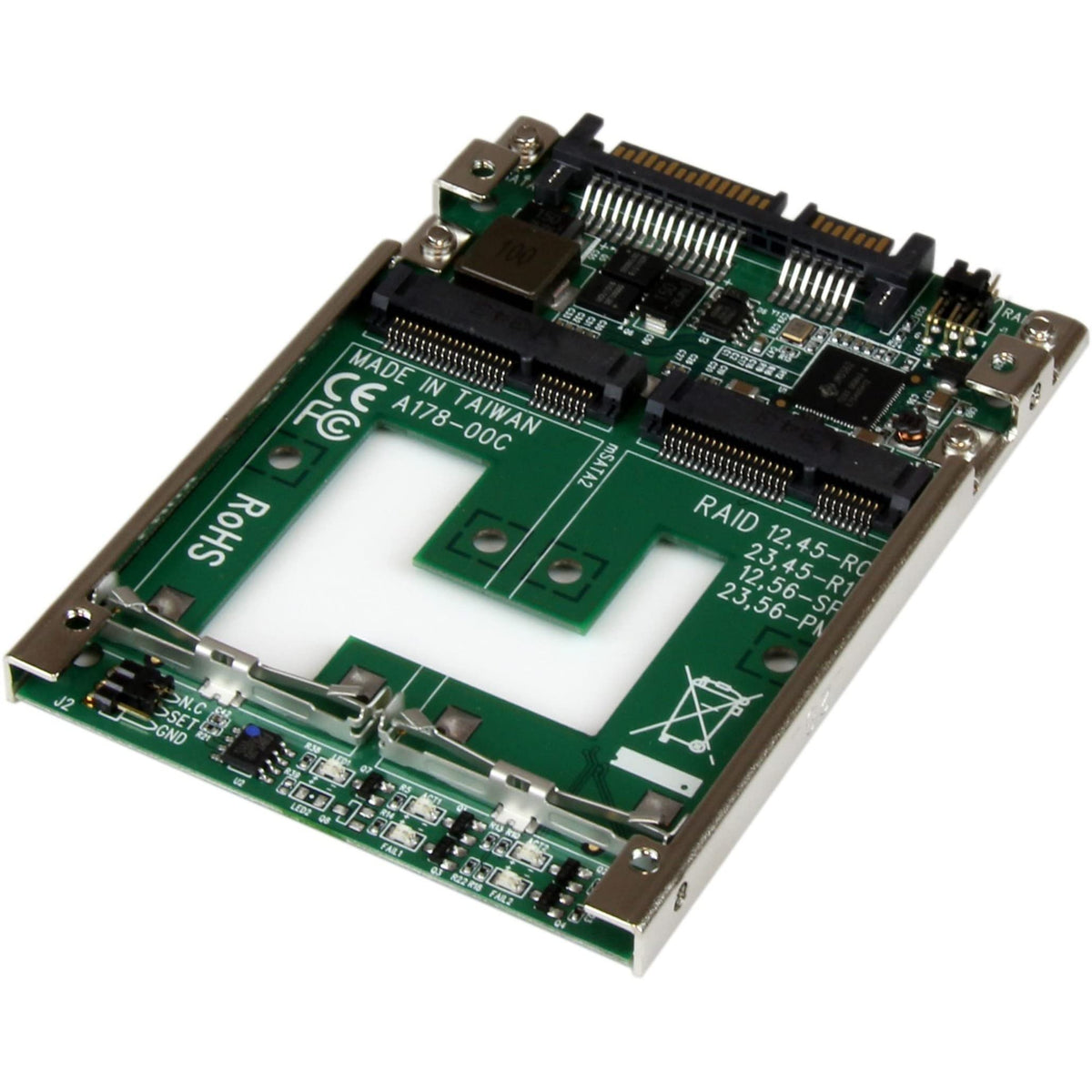 Startech.Com Dual Msata Ssd To 2.5 Sata Raid Adapter Converter   2X Msata Ssd To 2.5In Sata Adapter With Raid And 7Mm Open Frame