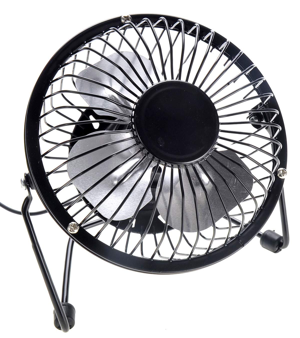 Az Trading & Import Portable Mini Metal Usb Table Fan (Black)