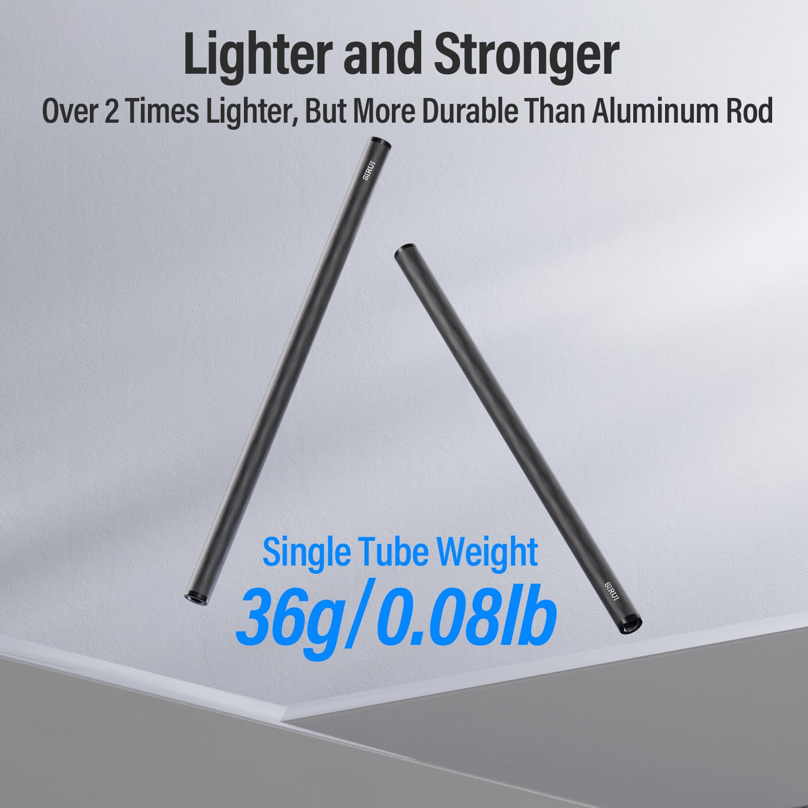 Sirui 15Mm Carbon Fiber Rod, Universal 12''/30Cm Camera Rail Rods For 15Mm Rod Rail Support System, Follow Focus, Should Rig, Am