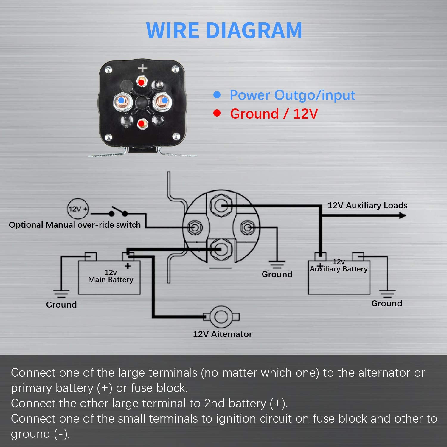 Mayspare 200 Amp Mobile Audio Continuous Relay And Battery Isolator High Current Relay 12Vdc